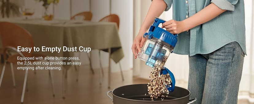 Eureka WhirlWind Bagless Canister 2.5L Vacuum Cleaner, Lightweight Vac for Carpets and Hard Floors, NEN110A, Blue