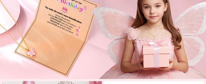 UNGENT THEM Happy 5th 6th 7th 8th 9th 10th 11th 12th Birthday Gifts, You Make The World A More Beautiful Place Butterfly Necklace Bday Presents