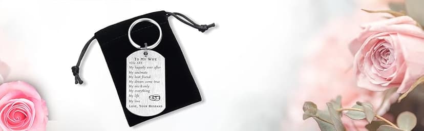 CPLJW Wife Birthday Gifts from Husband, Romantic Gift for Her Women, Best Anniversary for Wife Gifts, Mothers Day Meaningful Keychain Gift for Wifey