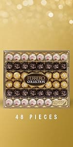 Ferrero Collection Fine Assorted Confections, Premium Chocolate Variety Pack with Ferrero Rocher, Raffaello, and Rondnoir, 6.1 oz, Gift Box for Sharing with Family and Friends