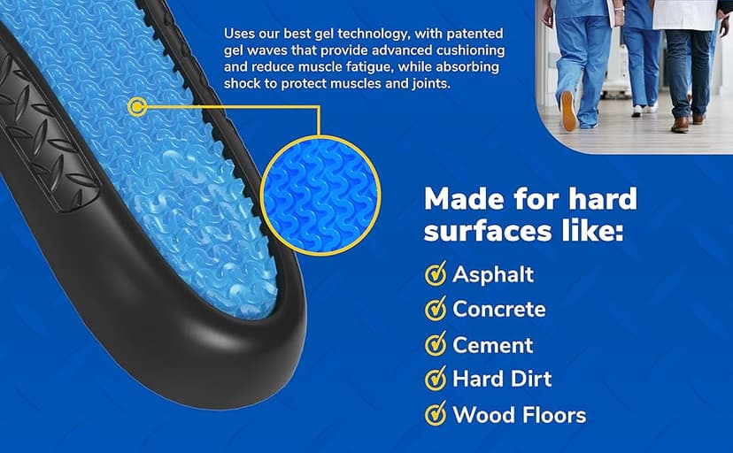 Dr. Scholl's Work All-Day Superior Comfort Insoles with Massaging Gel - Designed for Men & Women with Hard-Working Feet, Eliminates Sore Muscles and Tired Legs, Arch Support Inserts with Odor Control