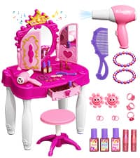 Deejoy Tool Set with Tool Box & Electronic Toy Drill, Pretend Play Kids Construction Kits for Kids Ages 3-5 Years Old, Toddler Boy Toys(Orange)