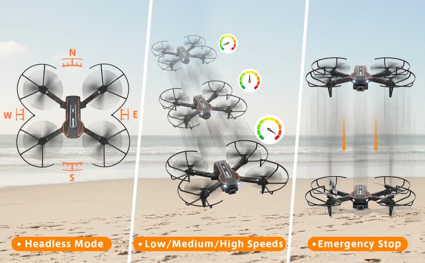 AVIALOGIC Mini Drone with Camera for Kids, Remote Control Helicopter Toys Gifts for Boys Girls, FPV RC Quadcopter with 1080P HD Live Video Camera, Altitude Hold, Gravity Control, 2 Batteries, Black