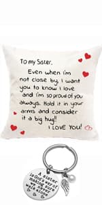 Anrkets Two Sided Printing Lover Pillow Cover I Love You Hug This Pillow Until You Can Hug Me, Valentine's Day Birthday Gifts for Girlfriend Cotton Linen Square Decorative Waist Pillowcase 18"x 18"