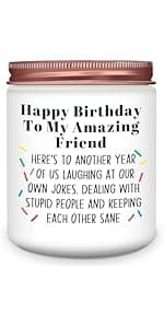 Homsolver Gifts for Women, Men, Friends, Sister, Bestie, Christmas Birthday Candles for Her Him, Unique Friendship Gift for Friend, Miss Your Face Scented Candle