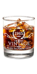 AOZITA 60th Birthday Gifts for Men - 60th Birthday Decorations for Men, Party Supplies - 60th Anniversary, Bday Gifts Ideas for Him, Dad, Husband, Friends - 11oz Whiskey Glass