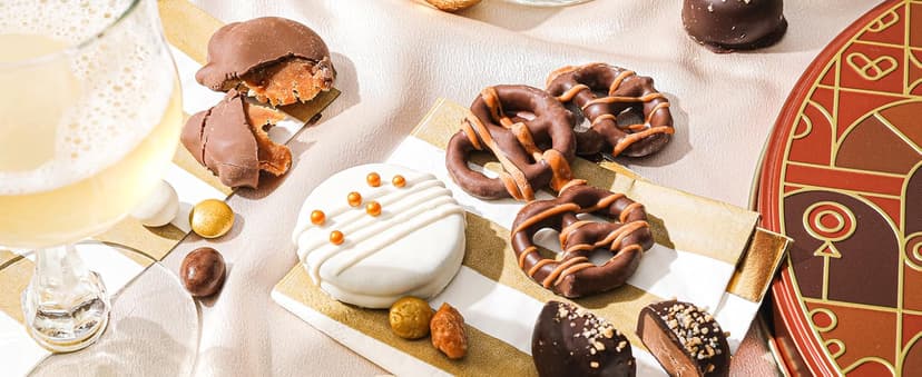 Holiday Chocolate Gift Basket- Thanksgiving and Christmas Nut and Candy Gift Box for Men, Women, Families, Corporate- Bonnie and Pop