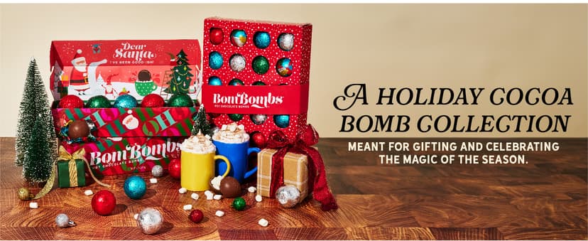 Bombombs, Hot Chocolate Bomb Gift Set, 5 Flavors in Colorful Wrappers; Fudge Brownie, Caramel Candy, S'Mores, Cookies & Cream, & Peppermint, Set of 24