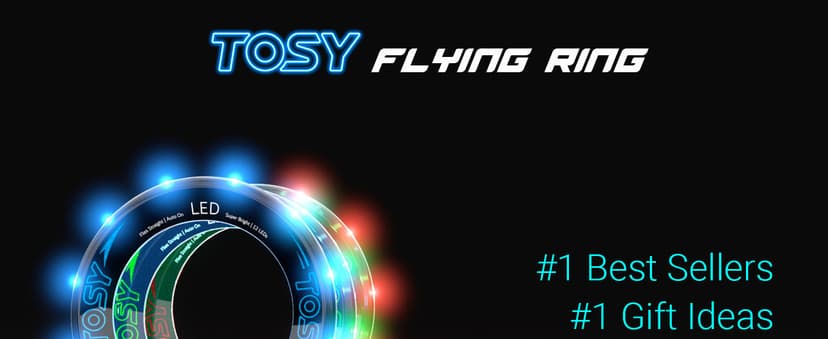 TOSY Flying Ring - 36 RGB Multicolor or 12 Monocolor LEDs, Super Bright, Lost Mode, Auto Light Up, Christmas Stocking Stuffers Gift for Kid/Teen/Boy/Girl, Safe, Waterproof, Pool/Beach/Camping Toy