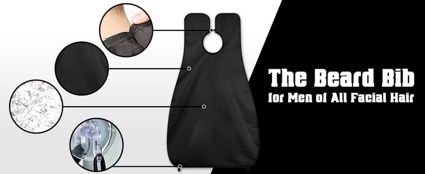 Beard Bib Beard Apron Gifts for Men Dad Fathers Day Anniversary Valentines Day Stocking Stuffers Christmas Gifts for Him Boyfriend Husband From Daughter Son Beard Trimming Catcher Bib Black