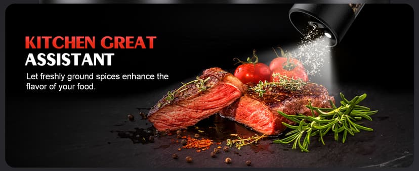 Electric Salt and Pepper Grinder Set Automatic Battery Pepper Mill Shakers Adjustable Coarseness Upgraded Larger Capacity with Led Home and Kitchen Appliances Christmas Gifts for Women