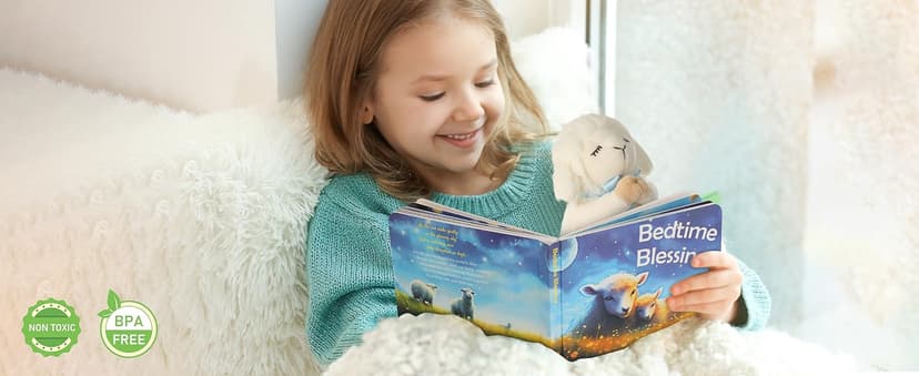 Baptism Gifts for Girls and Newborn Baby, Christening Gifts Set, 7" Praying Lamb Plush Toy and Bedtime Blessing Book in Keepsake Gift Box, Ideal Easter Gifts for Kids