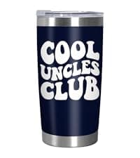 Christmas Best Uncle Gifts for Men - Cool Uncles Club 20 oz Stainless Steel Cup Insulated Travel Tumbler with Lid - Uncle Birthday Gifts for Brother, Presents for Men