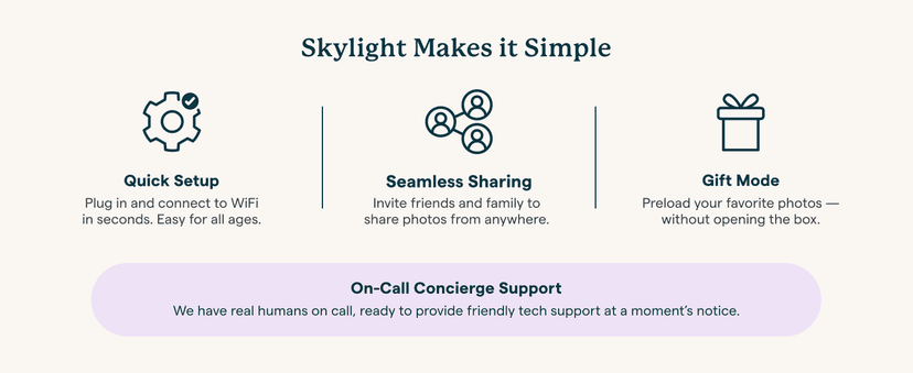 Skylight Frame – WiFi Digital Picture Frame Customer Support, Touch Screen Digital Photo Frame with Easy Setup, Photo Gifts for Parents and Grandparents - 10 Inch Black