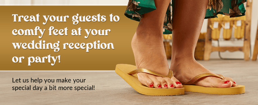 Orca Bulk Flip Flops For Wedding Guests | 52 Pack Wholesale Wedding Sandals