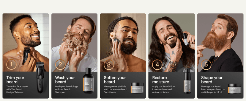 MANSCAPED MANSCAPED® The Beard Hedger® Premium Men's Beard Trimmer, 20 Length Adjustable Blade Wheel, Stainless Steel T-Blade for Precision Facial Hair Trimming, Cordless Waterproof Wet/Dry Clipper