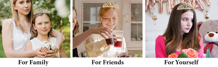 CAVETEE Gold Birthday Crown and Tiara for Women, Sash for Girls - Birthday Party Decoration