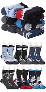 FNOVCO Girls Knee High Socks Kids Crazy Fun Gift Cute Animal Patterns Cotton Long Socks 6 Pairs