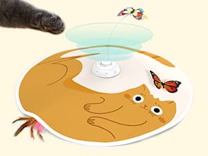 Potaroma Cat Toys Chargeable, 3in1 Hide and Seek, Automatic Interactive Fun, Fluttering Butterfly, Moving Feather, Kitten Wand, Indoor Kitty Exercise Kicker 22.8 Inch Cover for All Breeds