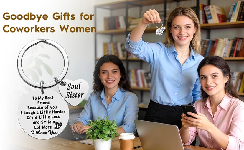 iJuqi Soul Sister Keychain Gift for Best Friends - Birthday and Christmas Gifts for Women