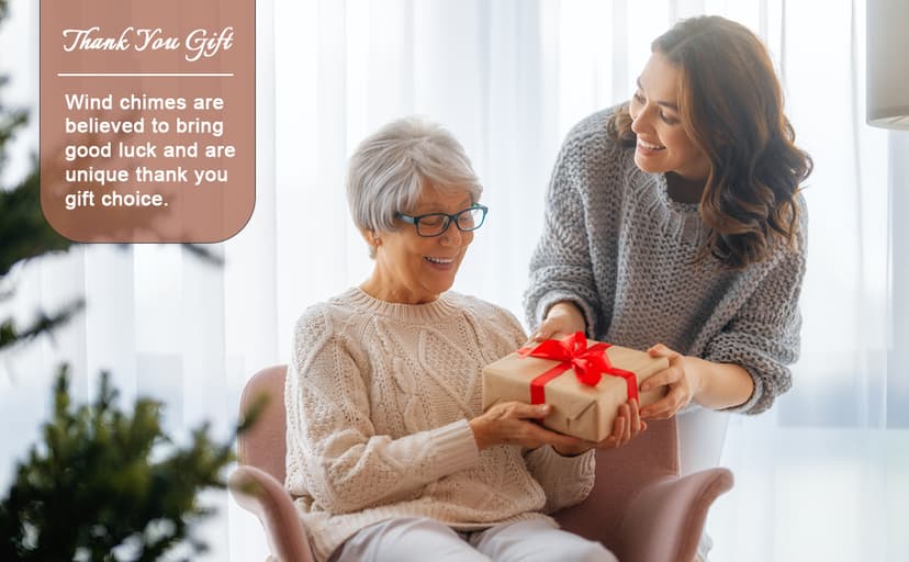 Thank You Gifts for Women Men, 32" Wind Chimes Thank You Gifts, Appreciation Gifts for Employee Coworkers Colleague Teachers Nurses, Thanksgiving Day Gifts for Family Friends