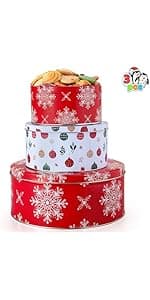 JOYIN 24PCS Christmas Cookie Boxes for Gift Giving, 8.75" x 5.75" x 2.75" Xmas Holiday Bakery Treat Boxes with Window, Kraft Cookie Tin Containers Box for Baked Goods, Cupcake, Pastry, Candy, Doughnut
