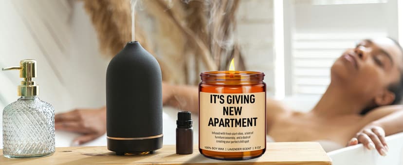 Funny Housewarming Candle, New Apartment Gifts, First Apartment, 1st Apt. Must Haves - Cute House Warming Gifts New Home for Men, Women, Couples - Closing Presents for Home Buyers - 9 oz