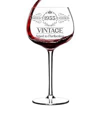 Vintage 1975 Engraved Wine Glass - 50th Birthday Gifts For Her - Cool Gifts For 50 Year Old Woman - 1975 Birthday Present - Fifty Women Gift Ideas - Turning 50 Cup for Wife, Sister, Daughter, Ladies