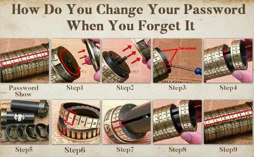 Cryptex Da Vinci Code Mini Cryptex Lock Puzzle Boxes with Hidden Compartments Anniversary Valentine's Day Romantic Birthday Gifts for Her Gifts for Girlfriend Box for Men