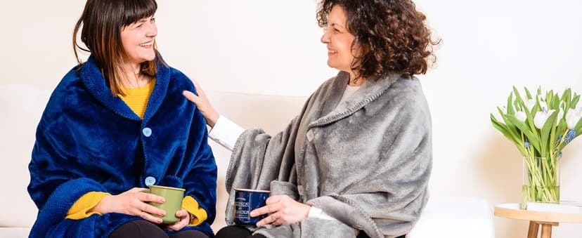 Premium Double Layer Poncho Blanket -No Sleeves Easy On Easy Off- Drape and Go Shawl Gift for Women Who Have Everything - Gifts for Grandma and Mom (Silver Grey)