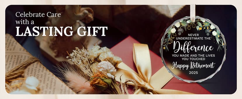 HEXMOZ Retirement Gifts - Retirement Gifts for Women, Men 2025 - Retired Ornament 2025 - Retired Gift for Coworker, Boss, Employee, Teacher, Nurse, Woman, Man - Glass Christmas Ornament Keepsake