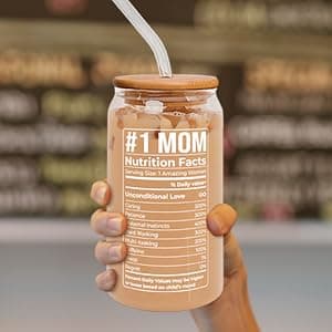 Gifts for Mom from Daughter Son - Birthday, Mothers Day, Christmas Mom Gifts for Wife, Her - Gift Ideas for Mama, Mother - Gift for New Moms, Mothers - 16 Oz 2-sided Can Glass