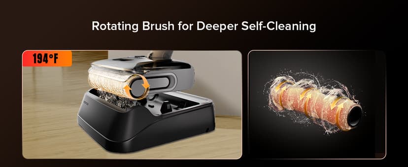 roborock F25 GT Vacuum Mop All in One, Wet Dry Vacuum Cleaner Cordless, 20000Pa Floor Cleaner Machine for Tile Hardwood Wood Vinyl Floor, Edge to Edge Self Cleaning Electric Mop with 180° Lie-Flat