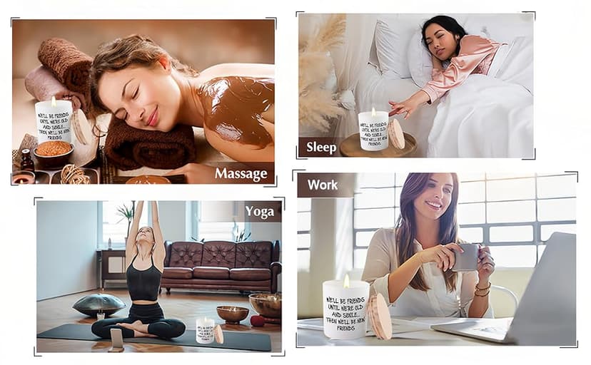 BFJLIFE Best Friend Birthday Gifts for Women Bestie Christmas Friendship Gifts for Women Friends Female Novelty Unique Lavender Scented Soy Candles We'll Be Friends Until We're Old and Senile