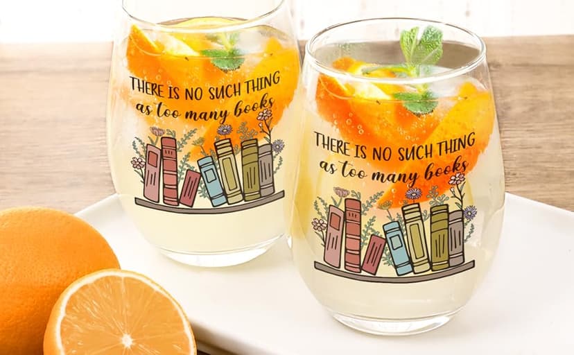 Futtumy Gifts for Book Lovers Women, Book Lover Wine Glasses 17oz, Gifts for Readers Book Lovers, Funny Reading Bookish Book Lovers Gift for Birthday Christmas Mother's Day