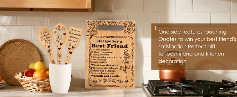 Friend Birthday Gifts for Women Friendship Best Friends Christmas Unique Gifts Ideas for BFF Bestie Soul Sister Bestie Gifts for Woman Female Bestfriend BFF Gifts Friend Forever Cutting Boards Set