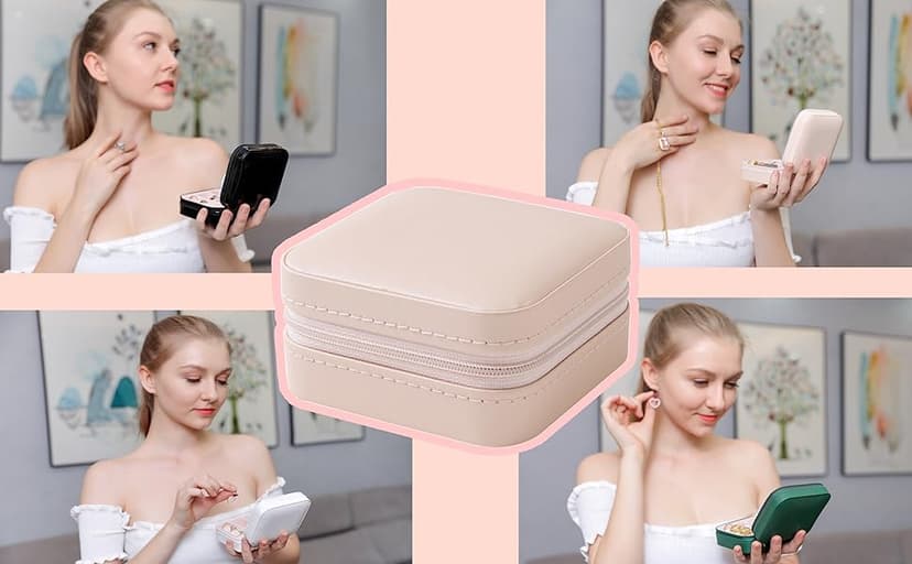 KElofoN Travel Jewelry Case and Organizer with Mirror - Gift for Women and Girls