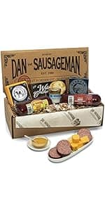 Dan the Sausageman Yukon Gift Basket - Gourmet Smoked Beef Summer Sausages, Cheese & Snacks for Easy Gifting | Perfect for Father's Day, Holidays & Any Occasion, 10-Item
