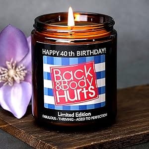 40th Birthday Gifts Women Men, 40th Birthday Decorations for Women Men, Funny 40th Birthday Candle Gifts for Her Him Mom Dad Husband Wife Best Friends Sister, 1984 40 Year Old Gift Ideas