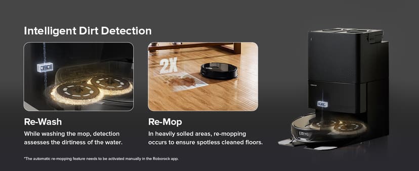 roborock Qrevo Slim Robot Vacuum and Mop Combo, 8.2cm Ultra-Slim, 3D Sensing Tech, Advanced Obstacle Recognition, 11,000Pa Suction, FlexiArm Side Brush & Mop, Auto Mop Washing & Drying, Self-Emptying