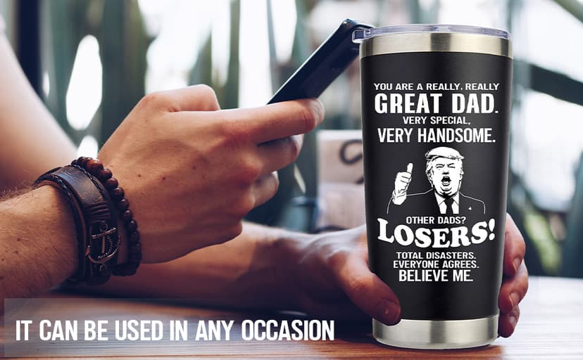 Gifts for Dad from Daughter, Son, Kids on Fathers Day, Christmas, Birthday - Funny Dad Birthday gift Ideas -Fathers - Best Dads Ever Gifts, Pefect for 20oz Stainless Steel Tumbler