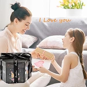 Explosion Gift Box - Photo Box, A Creative Six-sided Gift Box. Love Memory DIY Handmade Photo Album Scrapbook, A Surprising Boyfriend Birthday Gift, Ideal for Weddings, Christmas or Valentine's Day