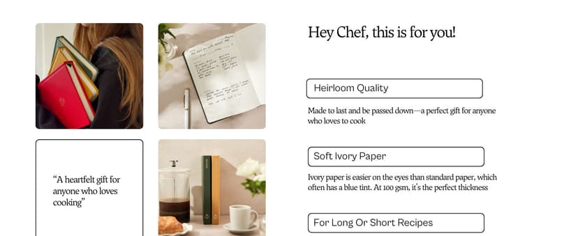 Kunitsa Co. Recipe Notebook - Keepsake Gift, Hardcover Blank Recipe Book to Write In Your Own Recipes with Journaling Prompts About the Chef, 100 Recipes, Dark Pine