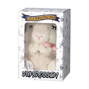 Baptism Gifts for Girls, Baby Dedication Gift, Christening Gifts for Baby Girls, Baptism Gifts Set Include 7'' Plush Bunny and Let's Pray Book in Keepsake Box.