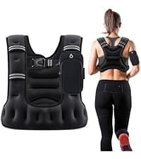 ZELUS Weighted Vest, 6lb/8lb/12lb/16lb/20lb/25lb/30lb Weight Vest with Reflective Stripe for Workout, Strength Training, Running, Fitness, Muscle Building, Weight Loss, Weightlifting