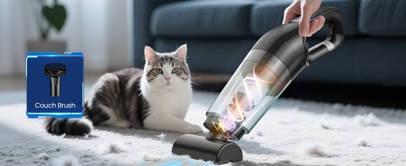 Handheld Vacuum Cordless, 26,000 Pa High Power Suction, Portable Rechargeable Car Vacuum Cleaner for Home, Pet Hair, Keyboard & Furniture, Black