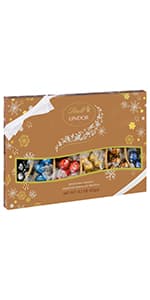 Lindt LINDOR Milk Chocolate Candy Truffles Modern Gift Box, Assorted Chocolate Candy with Smooth, Melting Truffle Center, 7.6 oz.