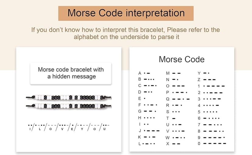 Desimtion Couples Bracelets I Love You Morse Code Matching Bracelets for Couples Gifts for Him and Her, Long Distance Relationship Gifts for Boyfriend and Girlfriend