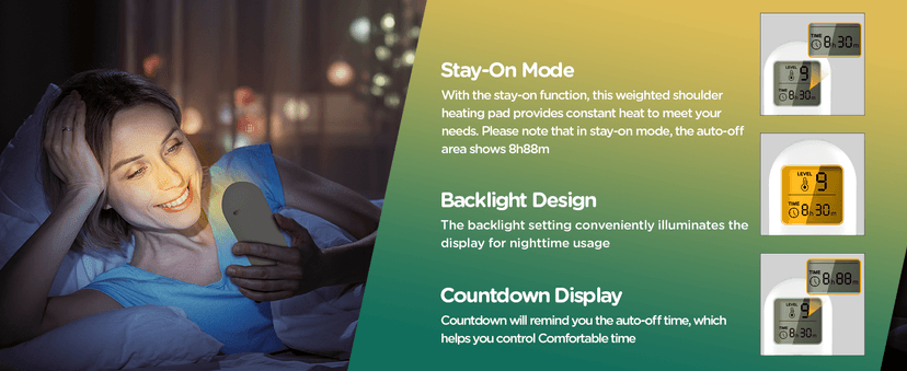 Comfytemp Heating Pad for Neck and Shoulders and Back, 2.6lb Weighted Electric Heat Pad for Pain Relief, Large FSA Eligible Heated Wrap, 9 Heat Settings, 11 Auto-Off, Gifts for Women Men Mom Dad