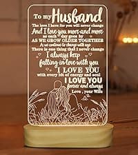 to My Bestie Gifts,3D Illusion Lamp I Love You Friends Night Light for Best Friend Sister Boys & Girls Women BFF Birthday Holiday, Soft Warm White Colors LED Wooden Table Lamp